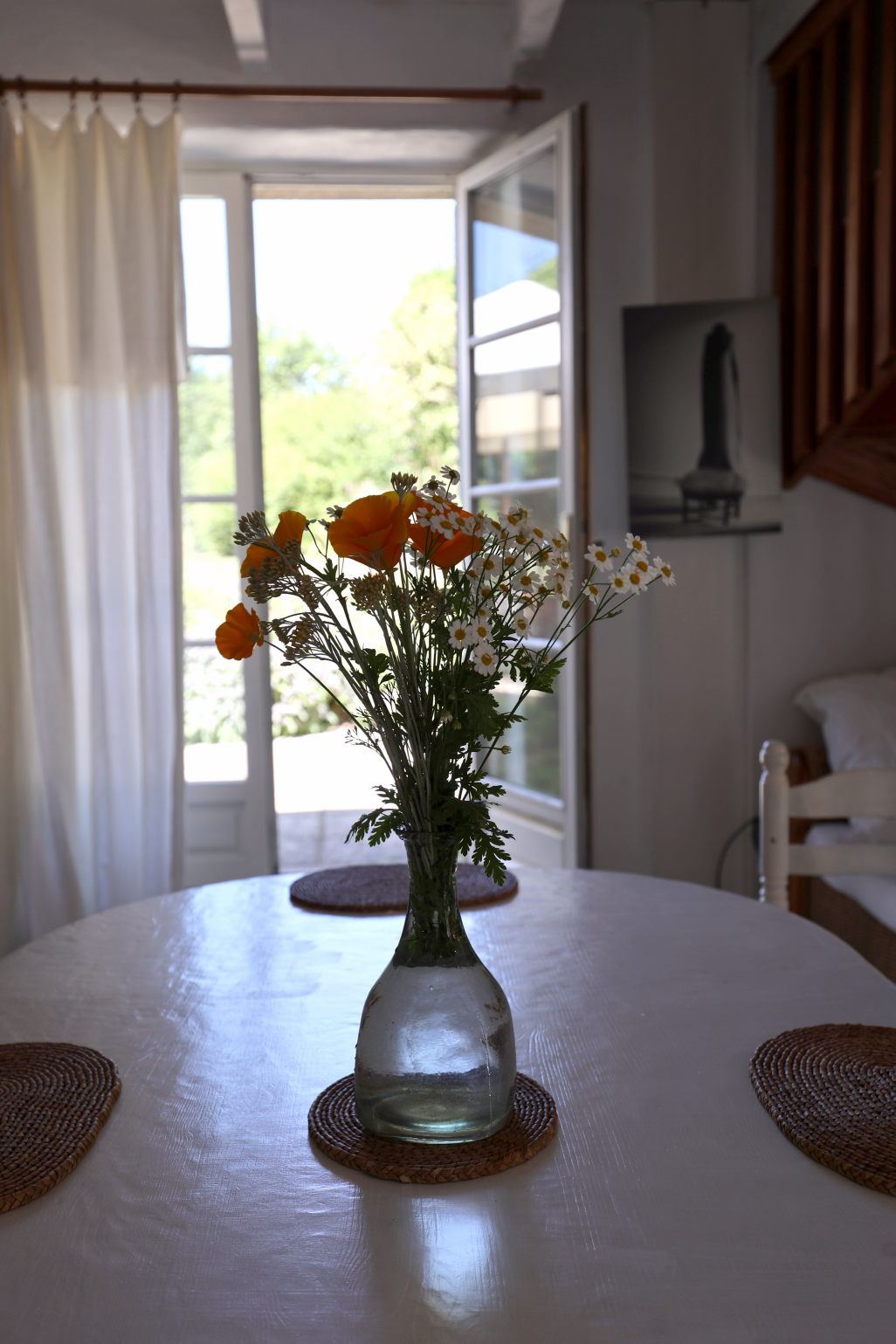 Flowers from the garden on the table